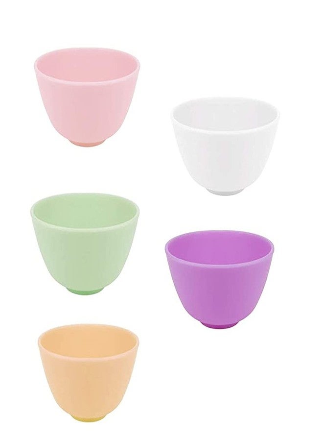 Lokusel 5Pcs 3.3Inch Multi-color Silicone Bowl Facial Mask Mixing Bowl DIY Mix Bowl for Home Use,Facial Mask, Mud Mask and Other Skincare Products(8.5 x 5 cm) - Image 1